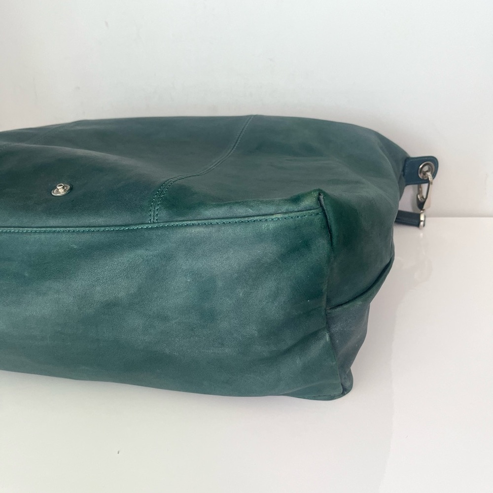 Longchamp Dark Green Leather Shoulder Bag - Picture 8 of 14